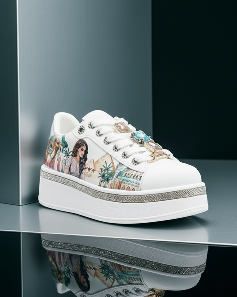 Plateau-Sneaker mit Strass – Queen Cleopatra