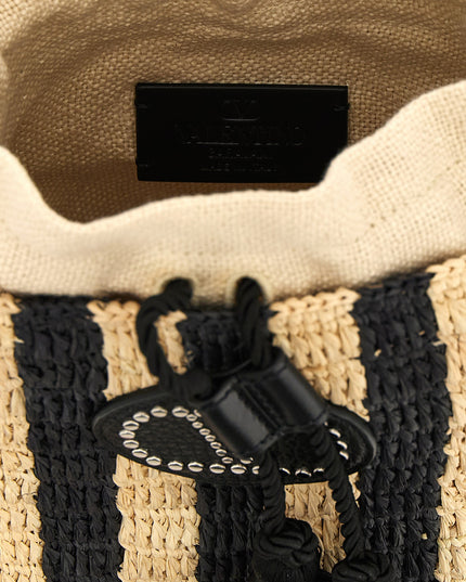 Valentino Garavani raffia small bucket bag