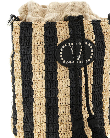 Valentino Garavani raffia small bucket bag