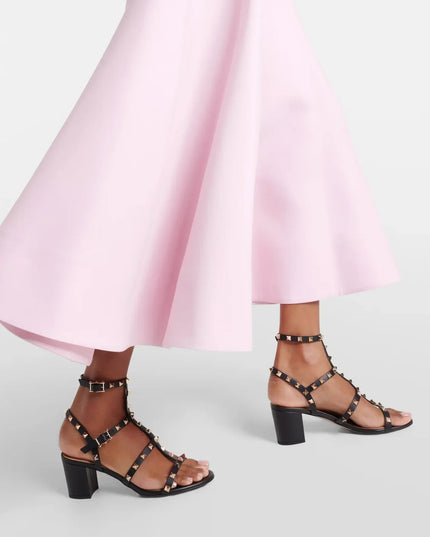 Valentino Garavani | Rockstud Kalbsleder-Sandaletten | Schwarz | Damen
