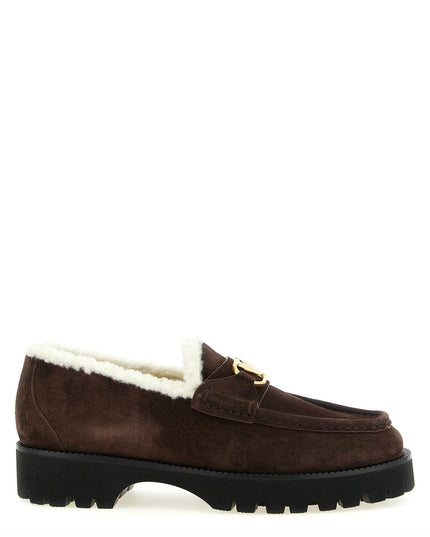 Valentino Garavani | VLogo Signature Wildleder-Loafer | Dunkelbraun | Damen