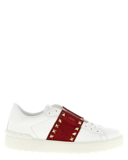 Valentino Garavani | Rockstud Untitled Sneaker | Weiss/Bordeaux | Damen
