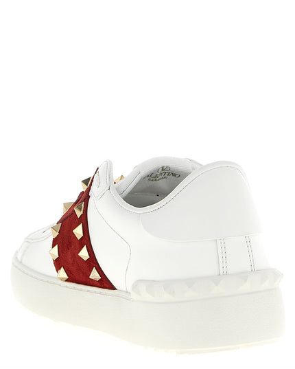 Valentino Garavani | Rockstud Untitled Sneaker | Weiss/Bordeaux | Damen