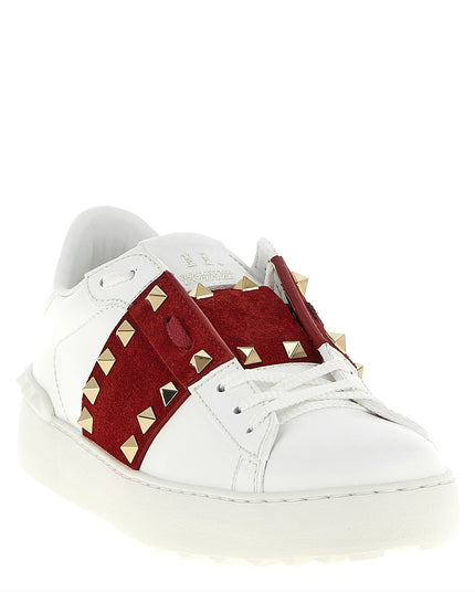 Valentino Garavani | Rockstud Untitled Sneaker | Weiss/Bordeaux | Damen