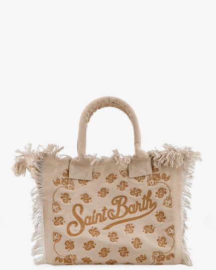 Vanity cotton handbag with all-over embroidery