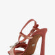 Velvet sandals with rhinestone detail on the front