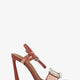 Velvet sandals with rhinestone detail on the front