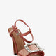 Velvet sandals with rhinestone detail on the front