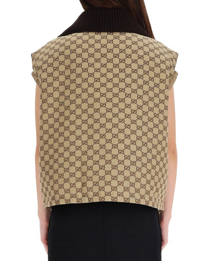 VEST WITH LEATHER LABEL