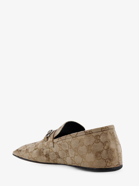 Vintage-effect GG fabric loafers
