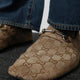 Vintage-effect GG fabric loafers