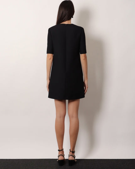 Virgin wool and silk mini dress