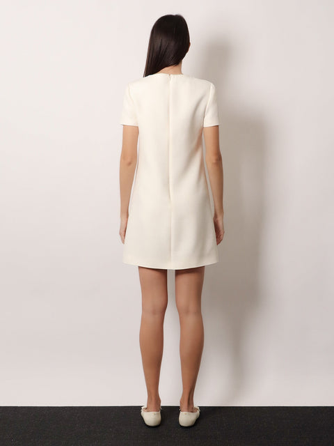 Virgin wool and silk mini dress