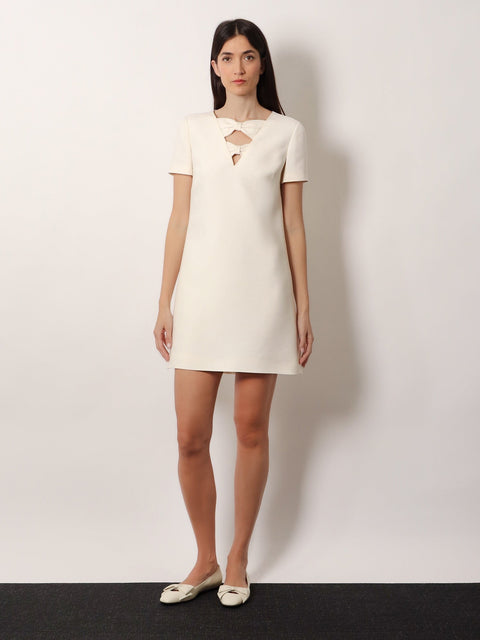 Virgin wool and silk mini dress
