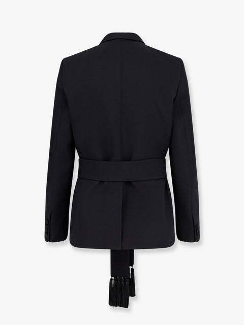 Virgin wool blazer with belt