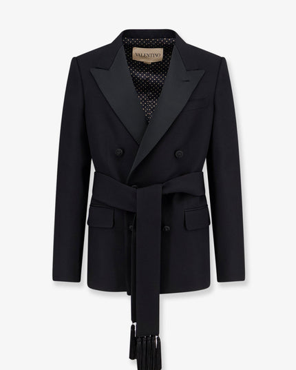Virgin wool blazer with belt
