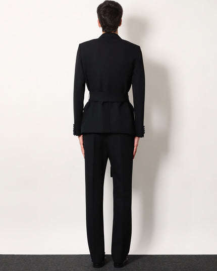 Virgin wool blazer with belt