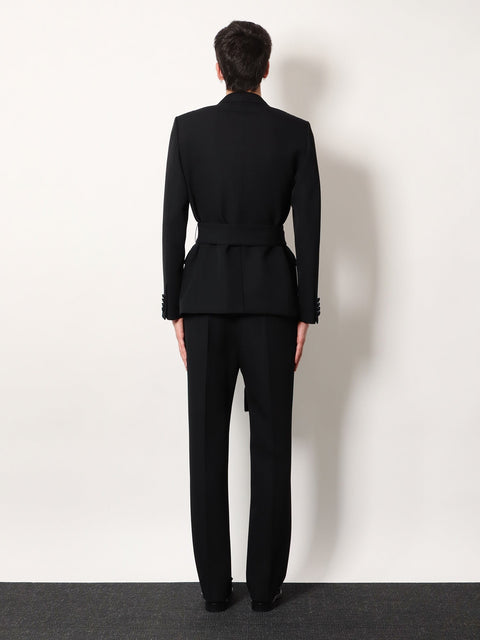 Virgin wool blazer with belt