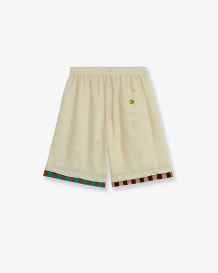 Viscose blend bermuda shorts with logo print