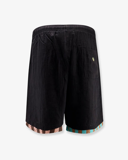 Viscose blend Bermuda shorts with logo print