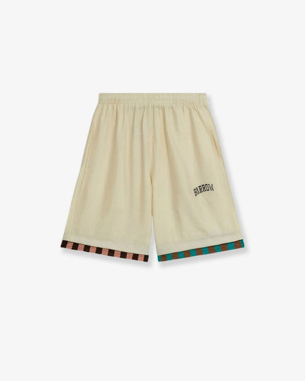 Viscose blend bermuda shorts with logo print
