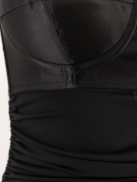 Viscose blend dress with bra detail
