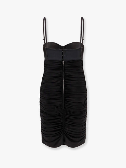 Viscose blend dress with bra detail