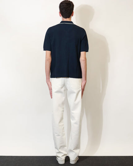 Viscose blend polo shirt with front Horsebit embroidery