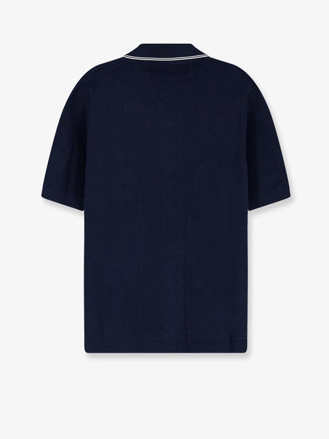 Viscose blend polo shirt with front Horsebit embroidery