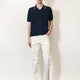 Viscose blend polo shirt with front Horsebit embroidery