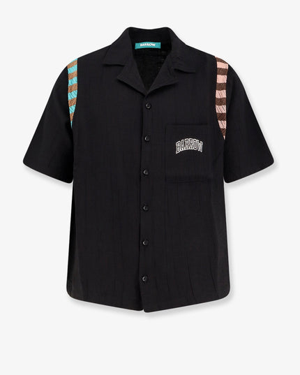 Viscose blend shirt with forntal logo print