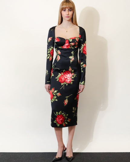 Viscose dress with iconic print