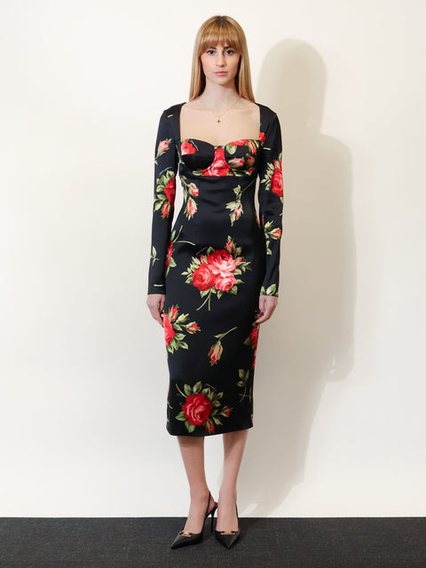 Viscose dress with iconic print