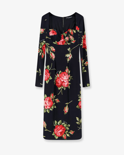 Viscose dress with iconic print