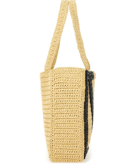 "VIVA SUPERSTAR" LARGE RAFFIA SHOPPING BAG