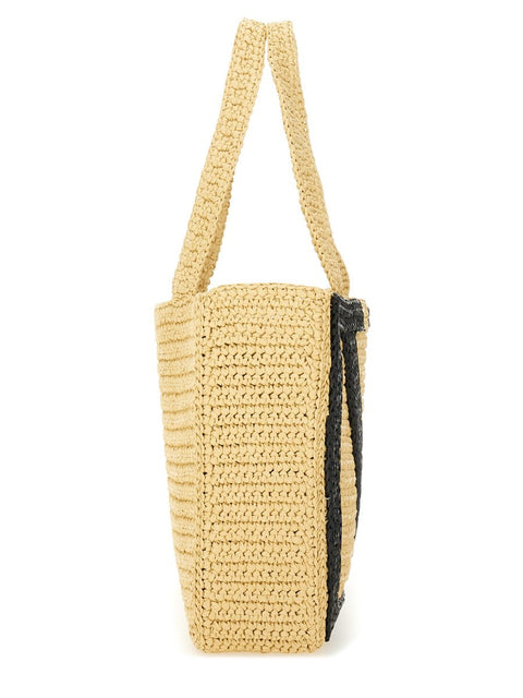 "VIVA SUPERSTAR" LARGE RAFFIA SHOPPING BAG