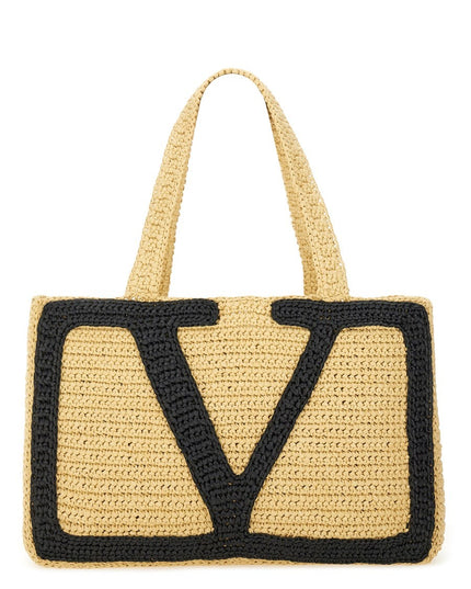"VIVA SUPERSTAR" LARGE RAFFIA SHOPPING BAG