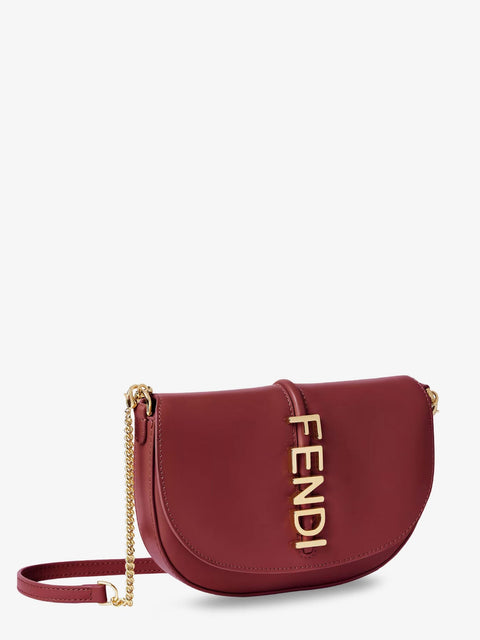 Wallet on Chain Fendigraphy leather crossbody bag