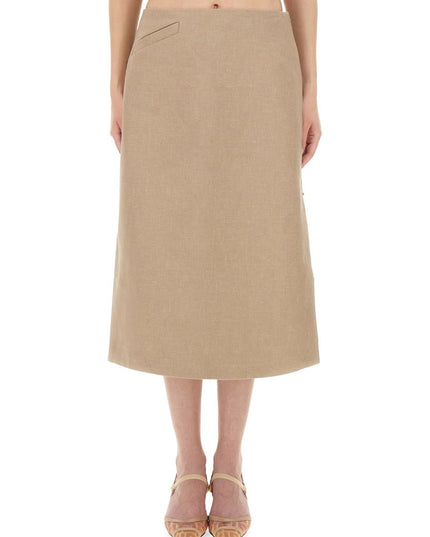 WAXED LINEN SKIRT
