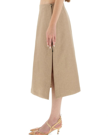 WAXED LINEN SKIRT