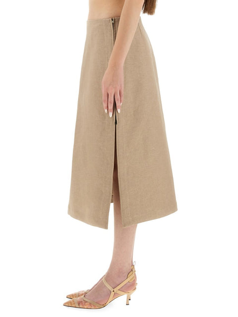 WAXED LINEN SKIRT