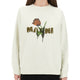 WHITE COTTON SWEATSHIRT WITH TULIP PRINT