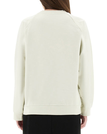 WHITE COTTON SWEATSHIRT WITH TULIP PRINT