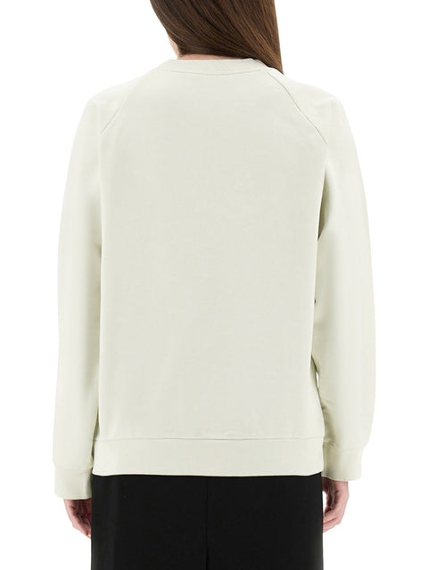 WHITE COTTON SWEATSHIRT WITH TULIP PRINT