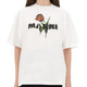 WHITE COTTON T-SHIRT WITH TULIP PRINT