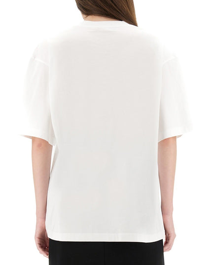 WHITE COTTON T-SHIRT WITH TULIP PRINT