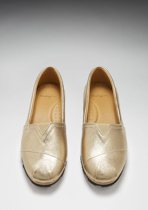Women's Chukka Espadrilles, gold leather-2