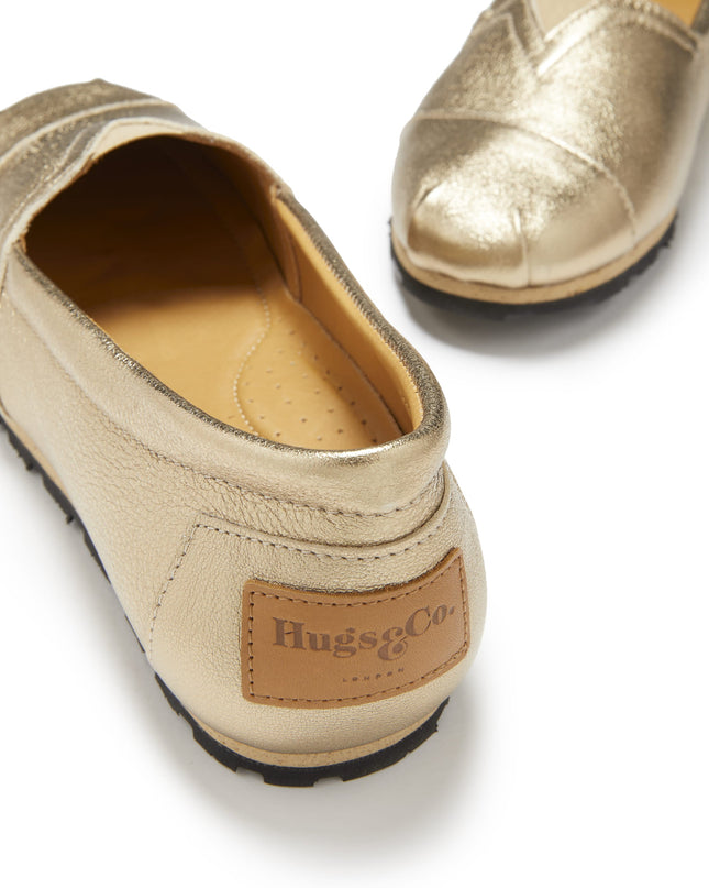 Women's Chukka Espadrilles, gold leather-3