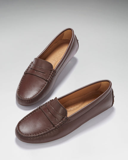 Hugs & Co. Penny Driving Loafers – Braun Leder