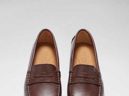 Women's Penny Driving Loafers, brown leather